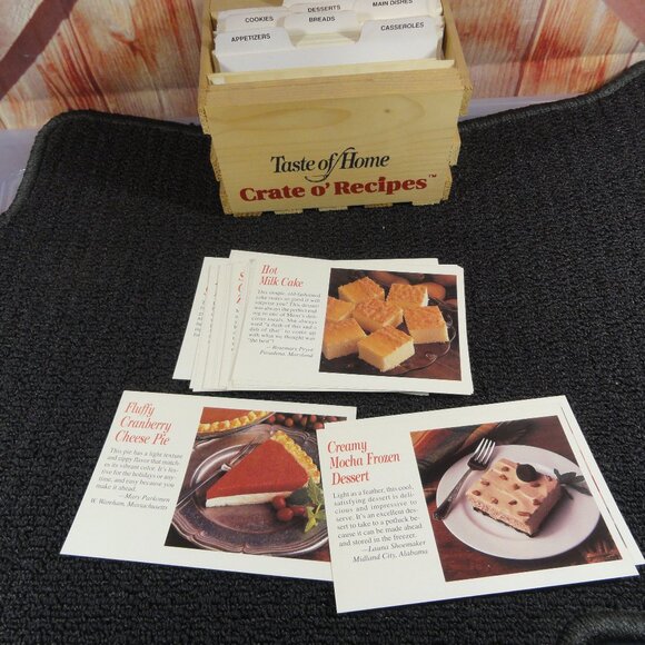 VTG Taste of Home Wood Crate O' Recipes 180 cards~4x6.~ Chef Life~ - Picture 1 of 4